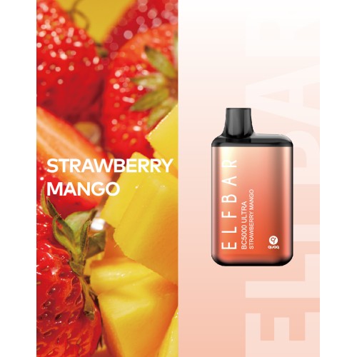 Электронная сигарета Эльф Бар 5000 затяжек Клубника Манго (Elf Bar BC5000 Strawberry Mango)