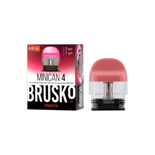 Сменный картридж Brusko Minican 4 - 3 мл (0.8 Ом) - Розовый