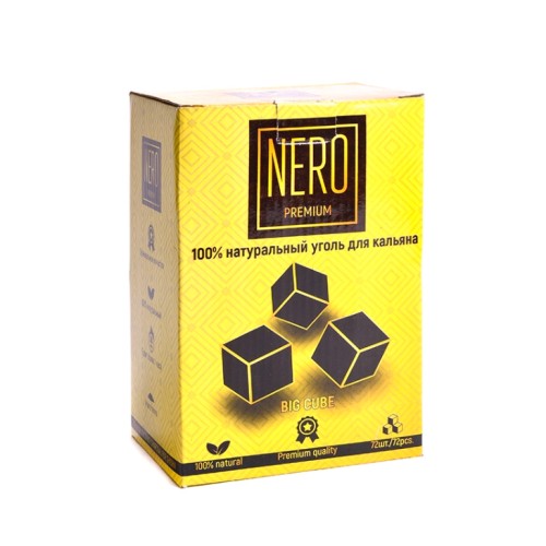 Уголь для кальяна кокосовый Nero 25 мм (72 шт)